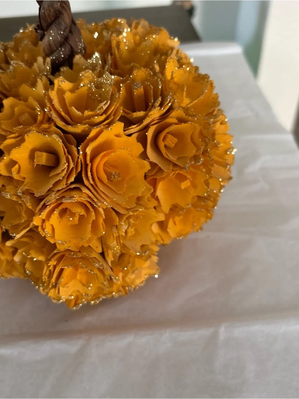 Shaved Wood Light Orange Pumpkin